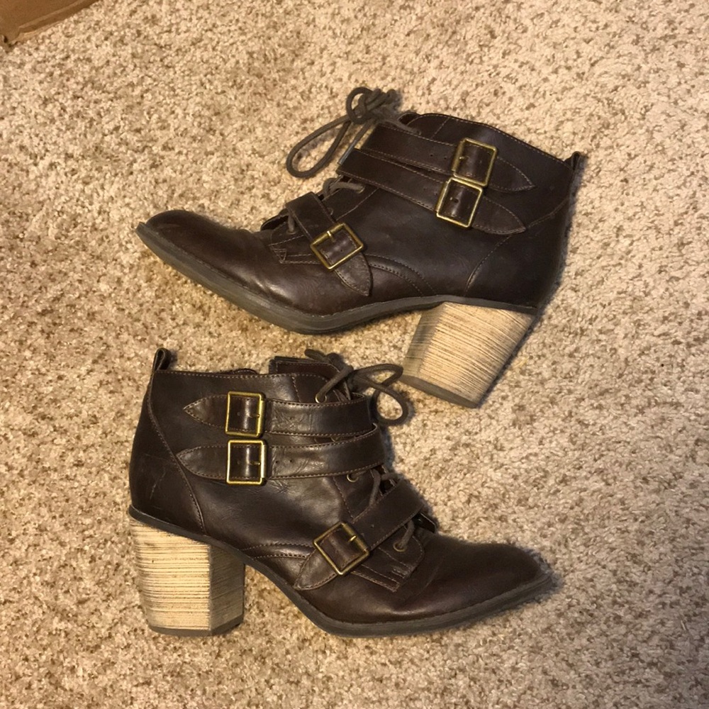 Brown ankle booties